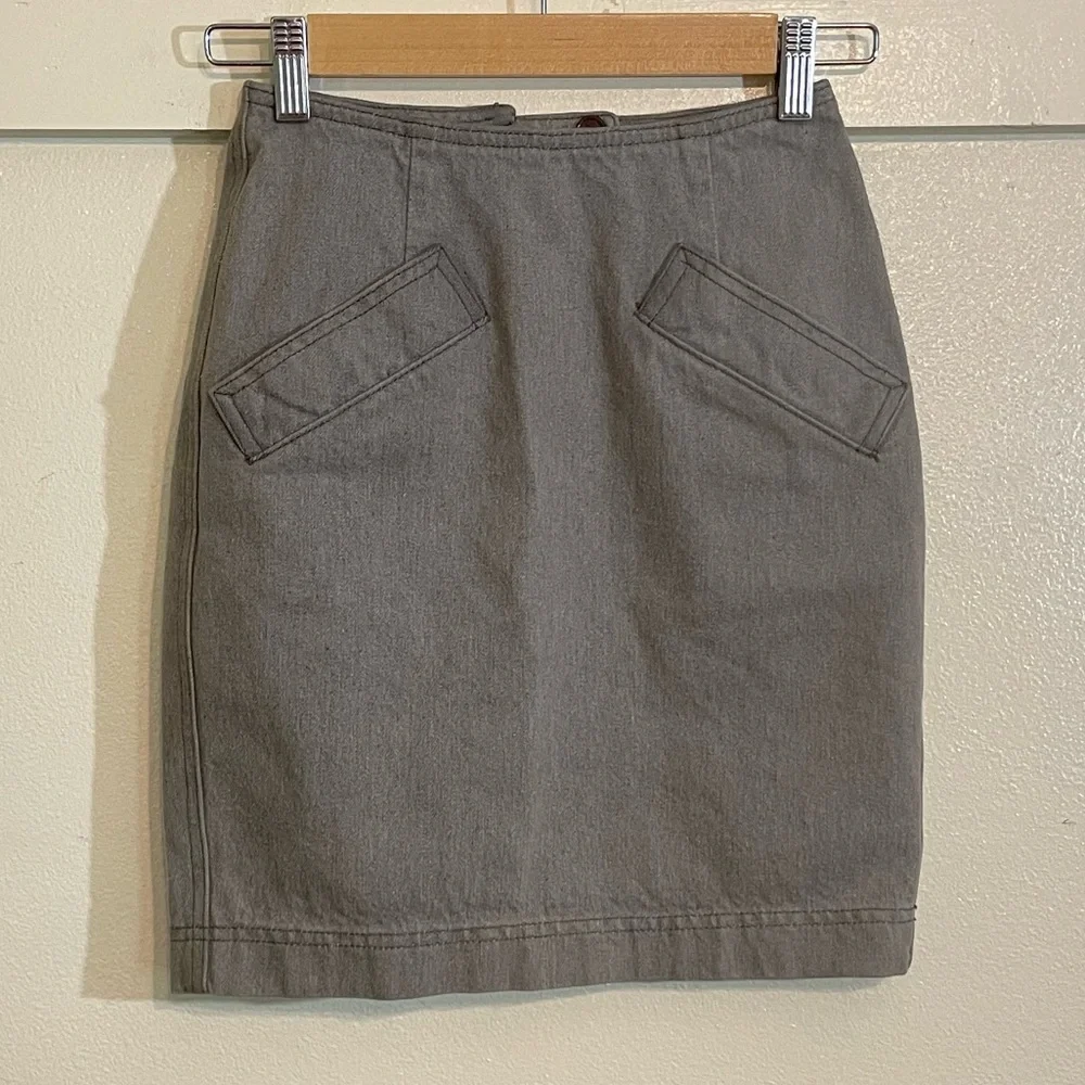 DKNY 2 Gray Denim Mini Shirt